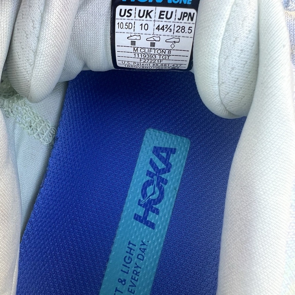 Hoka One One Clifton 8 Running Shoes Men's 10.5D 'Together' Sneakers 1119393 TGT - Picture 6 of 9